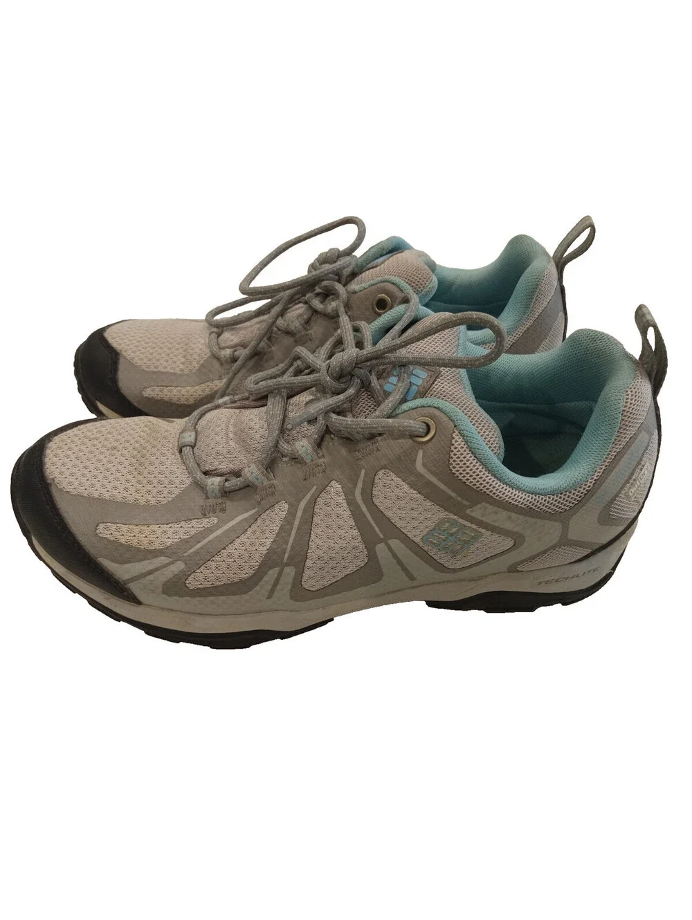 Columbia Grove Heights Low OutDry Hiking Shoes Womens 7.5 Gray Light Blue